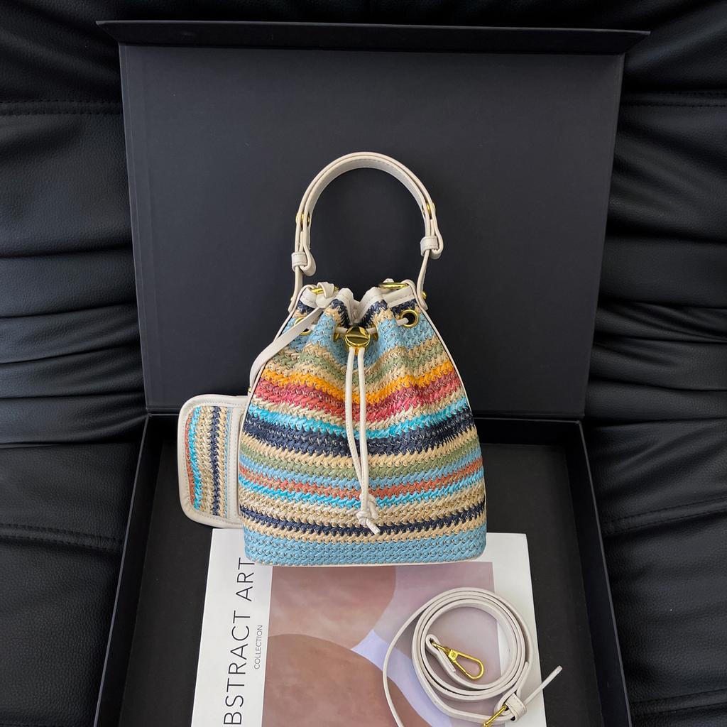 Summer Niche Woven Bag Women's New Fashion Hand-woven Straw Bag Versatile Shoulder Messenger Bag