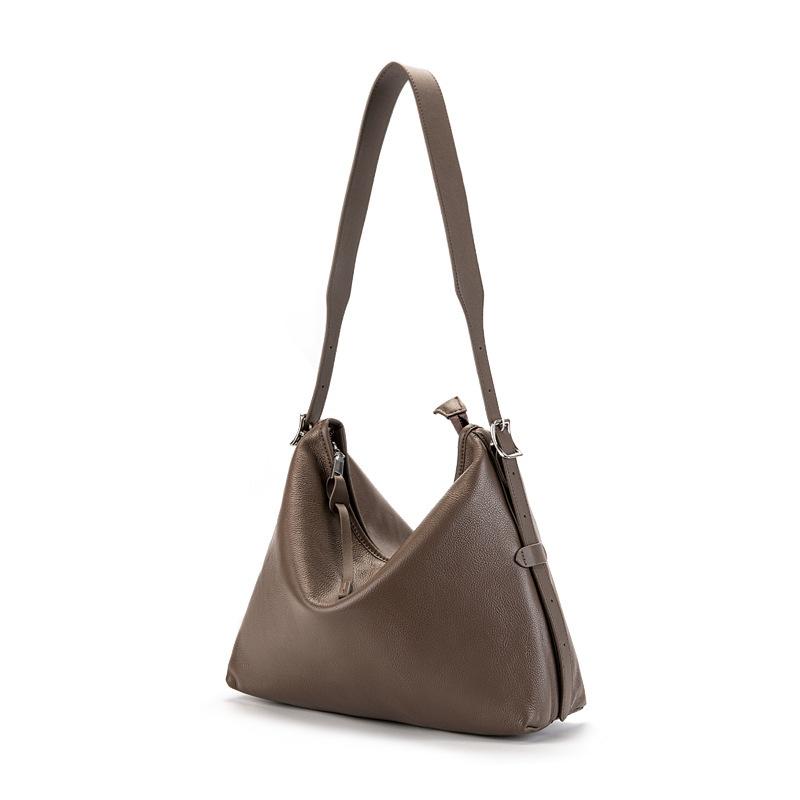 Genuine Leather Women's Bag, Winter 2025 New Model, High-end Niche Women's Shoulder Underarm Bag, Vintage Fashion Crossbody Bag