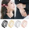Lovely Women Hollow Flower Rings Cute Copper Girl Adjustable Rings Prom Wedding Night Party Jewelry