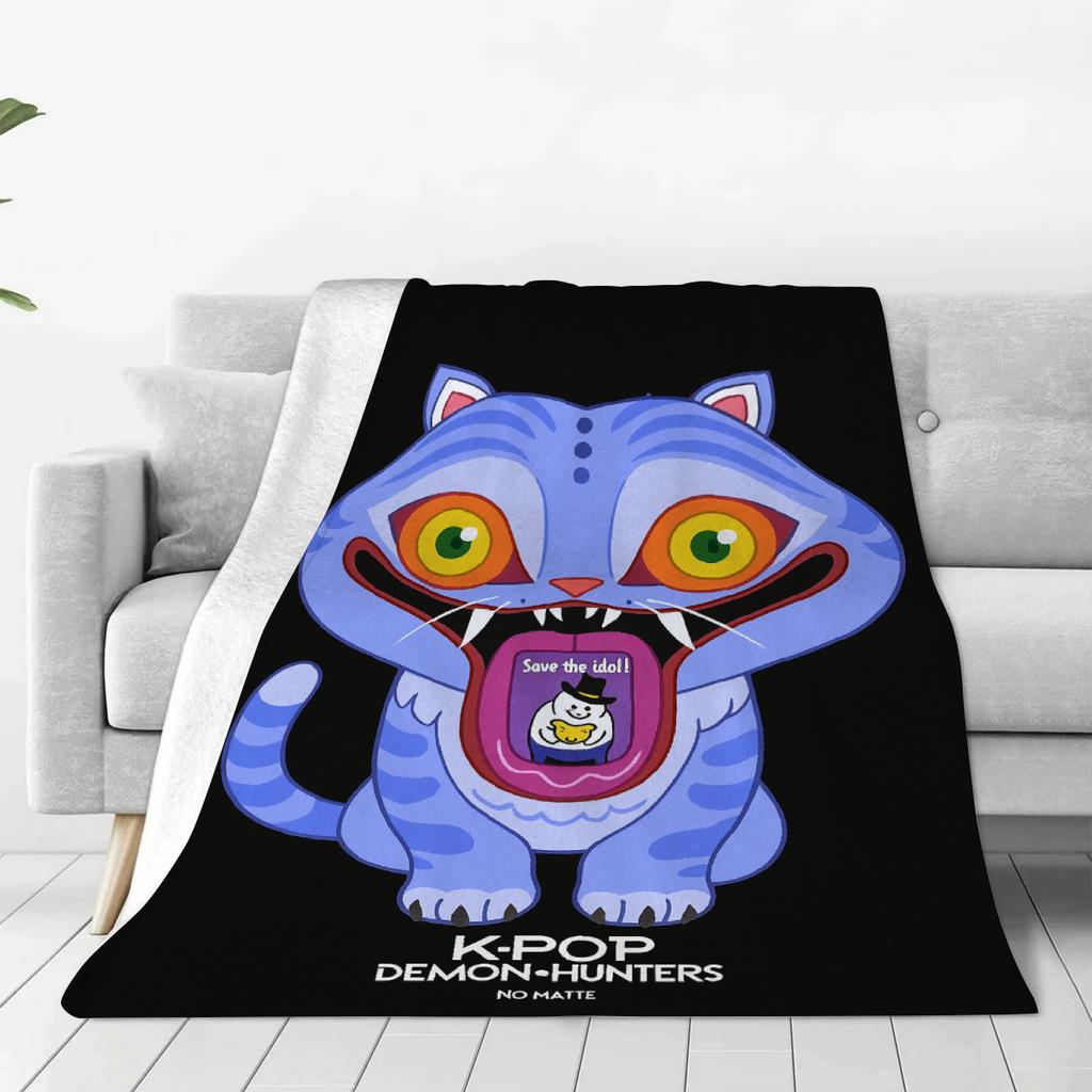 2025 Movie K-Pop Demon Hunters Cat Flannel Blankets Travel Living Room Bedroom Sofa Bithday Gifts For Kids Soft Throw Blanket
