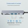 6-in-1 Type-C Hub: Phone USB Extender, Card Reader, Charger, 4K HDMI for Laptop
