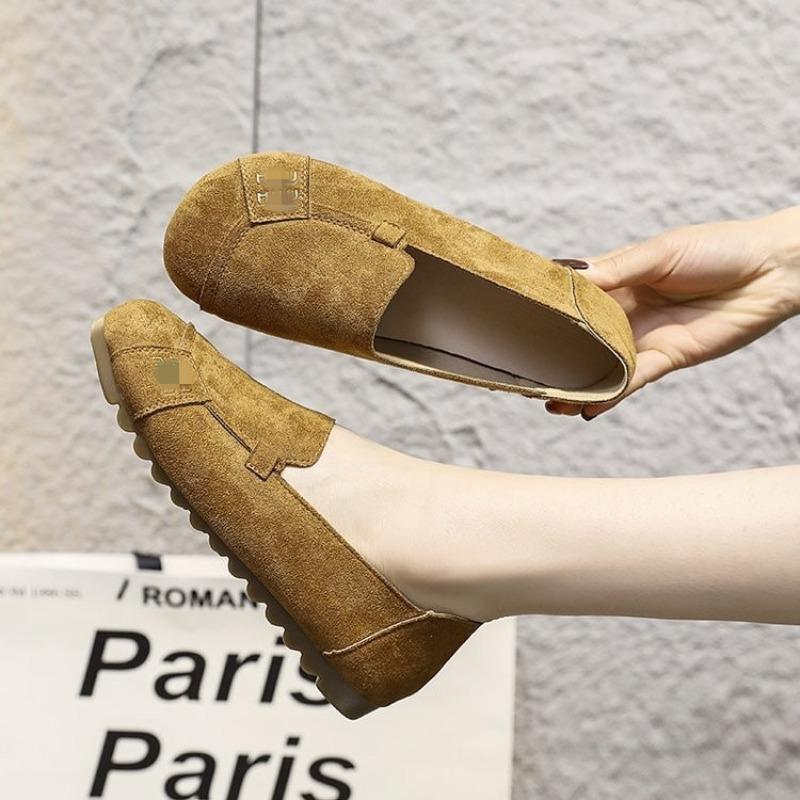 

Frosted casual non-slip soft-soled single shoes for women s autumn new one-pedal work shoes for women s Doudou shoes for women 40 верблюд