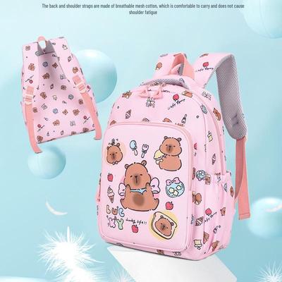 Capybara Kids' 3-Piece Set: Large Backpack & Crossbody for Ages 6-12