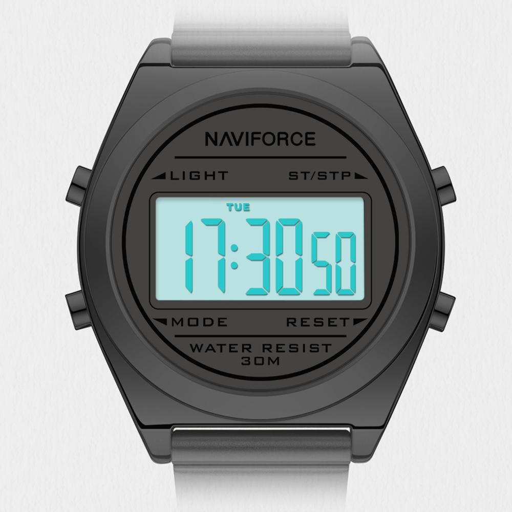 Naviforce Original Women Digital Watch Stainless Steel Strap Waterproof Calendar Chronograph Night Pattern Lady Girl Casual Fashion Watch NF5066
