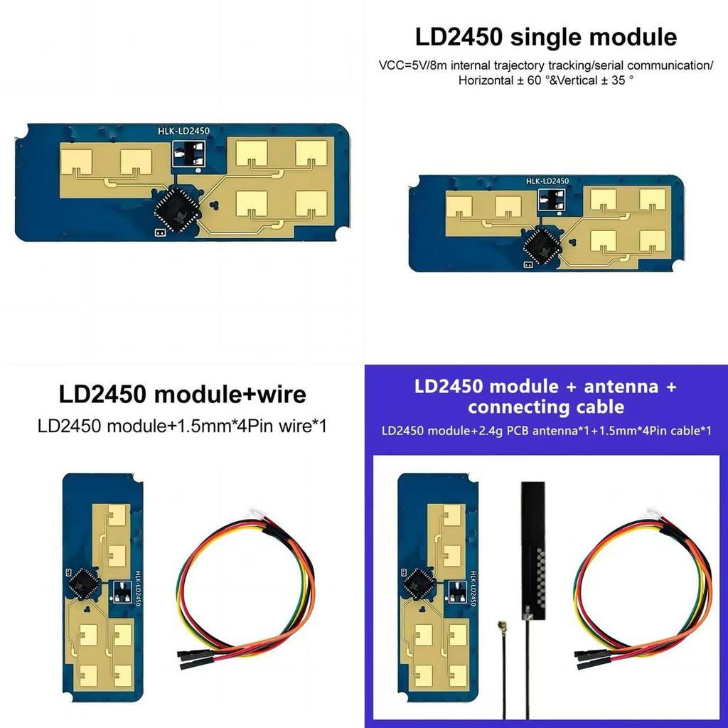 HLK-LD2450 DC5V 24G MM Dalga İnsan Hareket Takip Radar Sensör Modülü LD2450 Algılama Mesafesi 8M Akıllı Ev