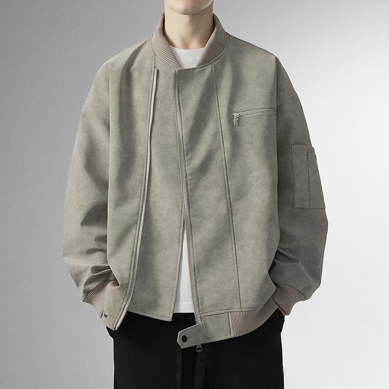 

Мужская куртка в стиле хай-стрит, корейская мода, свободного кроя, с лацканами, с длинным рукавом, кардиган, топ L серый