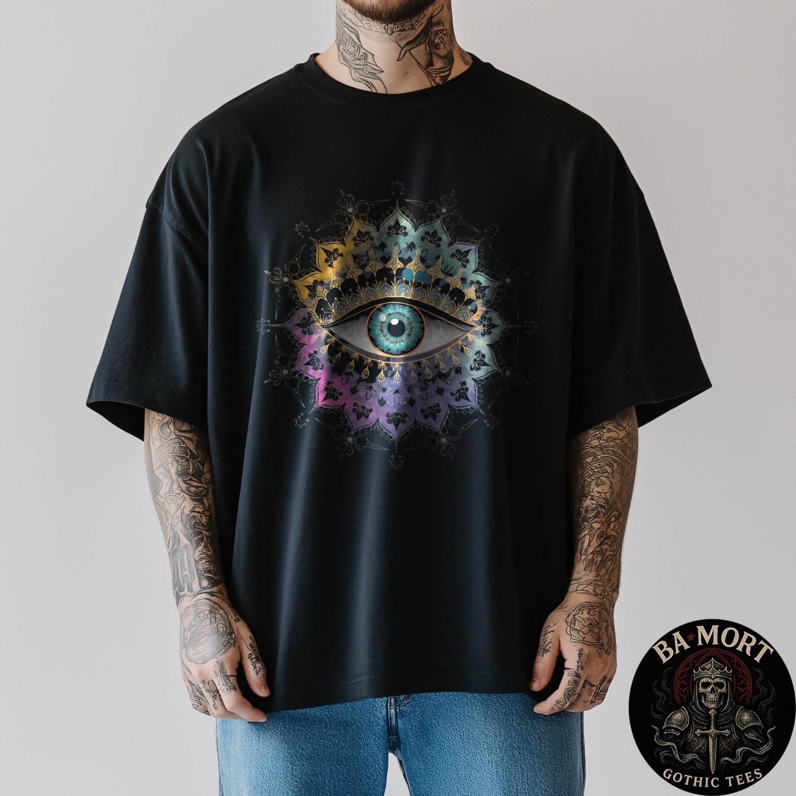 Evil Eye Yellow Indigo Teal Gothic T-Shirt Unisex T-Shirt XXXXL