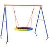 Metal Kids Swing Set Nest Swing Seat with A-Frame Structure for Outdoor Use - Multicoloured