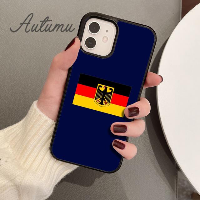 Germany Flag National Emblem Phone Case for iPhone 11 12 13 14 Pro Max Mini X XR XS SE 2020 6S 7 8 Plus Galaxy S21 S22 Shell