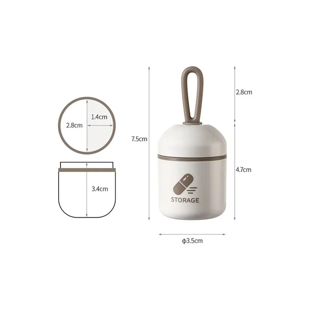 Two Compartments Pill Storage Box Plastic Handle Design Portable Pill Box Mini Moisture Proof Pill Dispensing Box Pill Storage