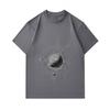 Men's 100% Cotton Crew Neck Short Sleeve T-shirt, Abstract Geometric Tech Globe Print Casual Comfortable Tee for Daily Street Wear, Soft Breathable Re