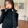 Women's High Neck Knitted Base Layer Sweater - Stylish Autumn/Winter Top