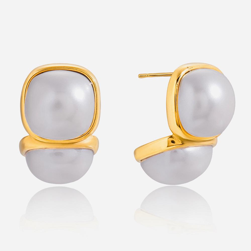 Elegant and elegant style pearl stud earrings, niche high-end earrings, earrings and jewelry.