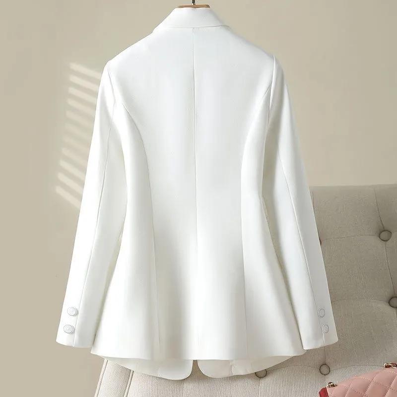 Suit Blazer for Women Casual Long Sleeve Button Cardigan Slim Fit Solid Color Professional Suit Jacket