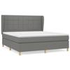 3128542 vidaXL Lit à sommier tapissier avec matelas Gris foncé 180x200cm Tissu