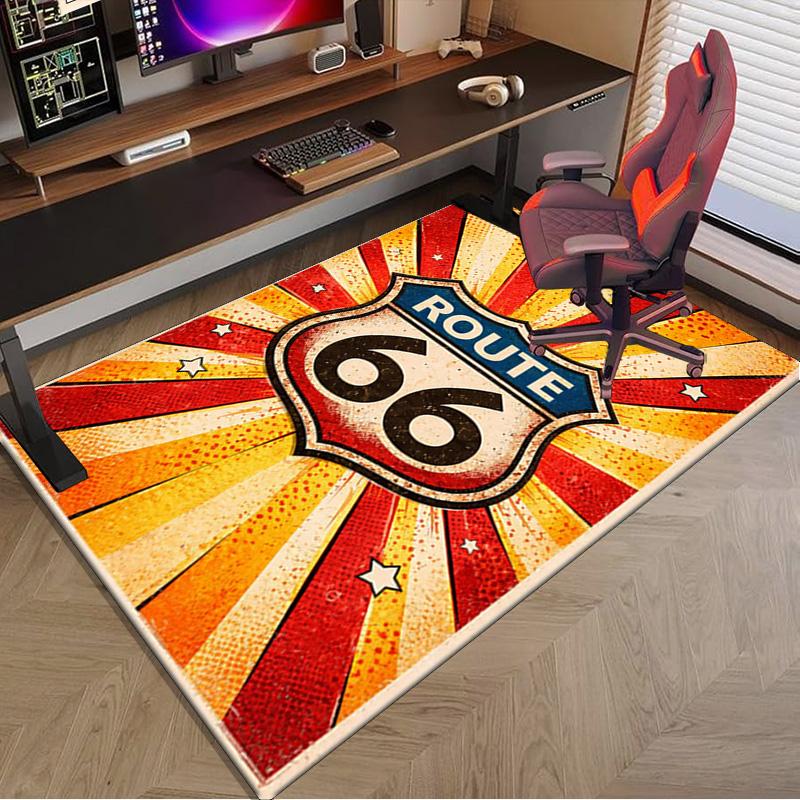Route 66 Area Rug Office rug, Chair Rug, Decor Carpet Livingroom bedroom Mat, Large Size Fan gifts Christmas gifts