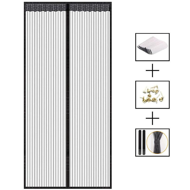 

Magnetic Mosquito Net for Door Insect and Fly Proof Doors, Windows, and Screens Do Not Require Drilling Invisible Door Automatic 80 x 210cm чорний
