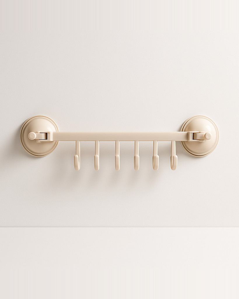 Bathroom 6 Hooks Hanger Rack Wall-mounted Kitchen Cupboard Cooking Tool Storage Shelf Clothes Towel Organizer Gabgets Holder