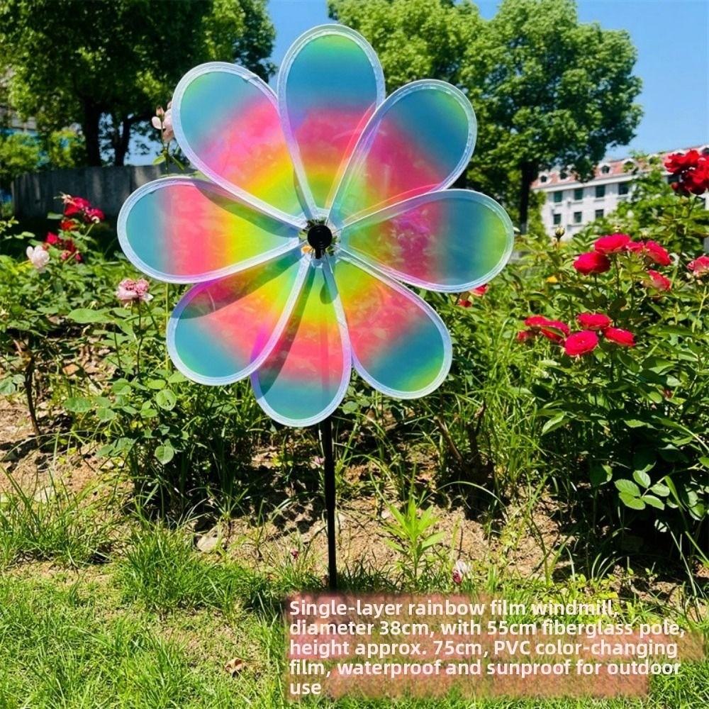 PVC Rotating Sunflower Wind Spinner Large Turntable Windmill Outdoor Party Picnic Decor