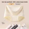 Girls Spring and Autumn Cotton Long Crotch 10A Antibacterial High Waist Breathable No Trace Briefs