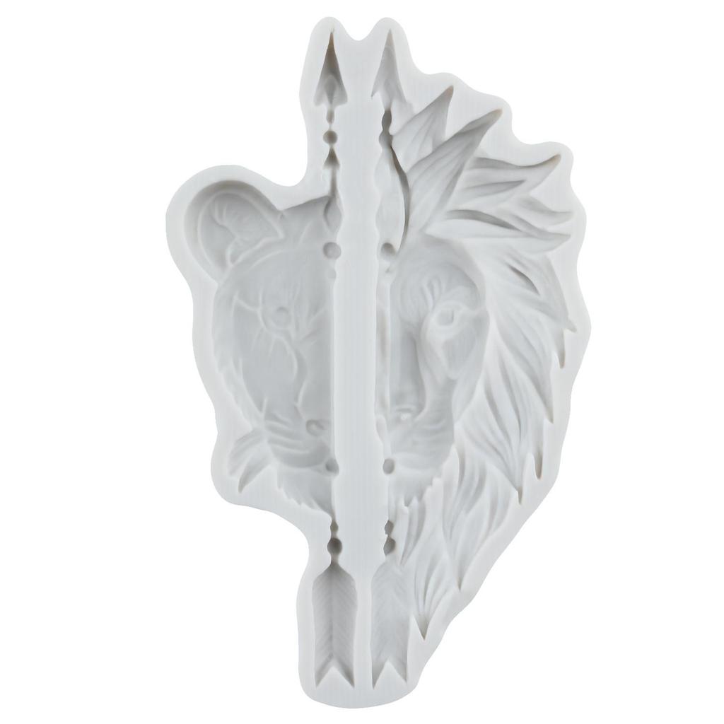 Wolf Lion Silicone Molds Wolf Head Lion Head Fondant Mold Cake Decorating Tools Cupcake Topper Chocolate Candy Craft Gum Paste Polymer Clay