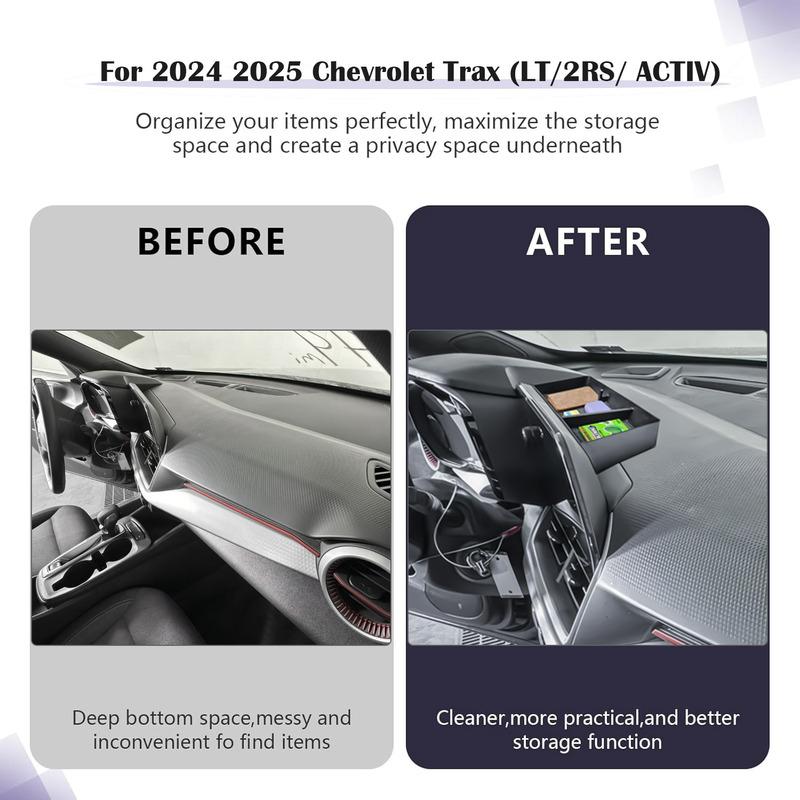 Center Console Dashboard Tray Organizer For 2024 2025 Chevy Chevrolet Trax Dash Board Storage Box Interior Car Tray Accessories