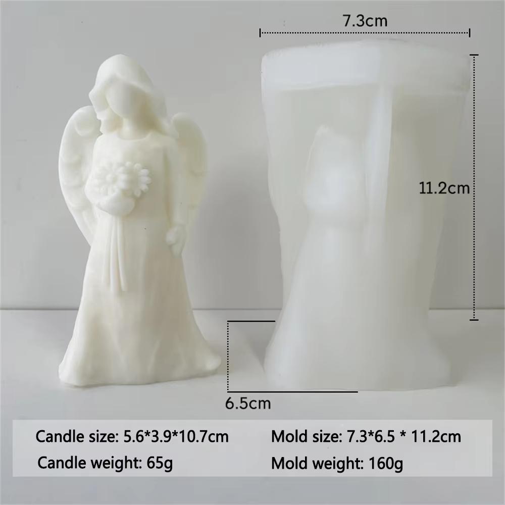 3D Dreamy Wings Goddess Candle Silicone Mold DIY Angel Relief Cylinder Aromatherapy Candle Decoration Gift Ornament