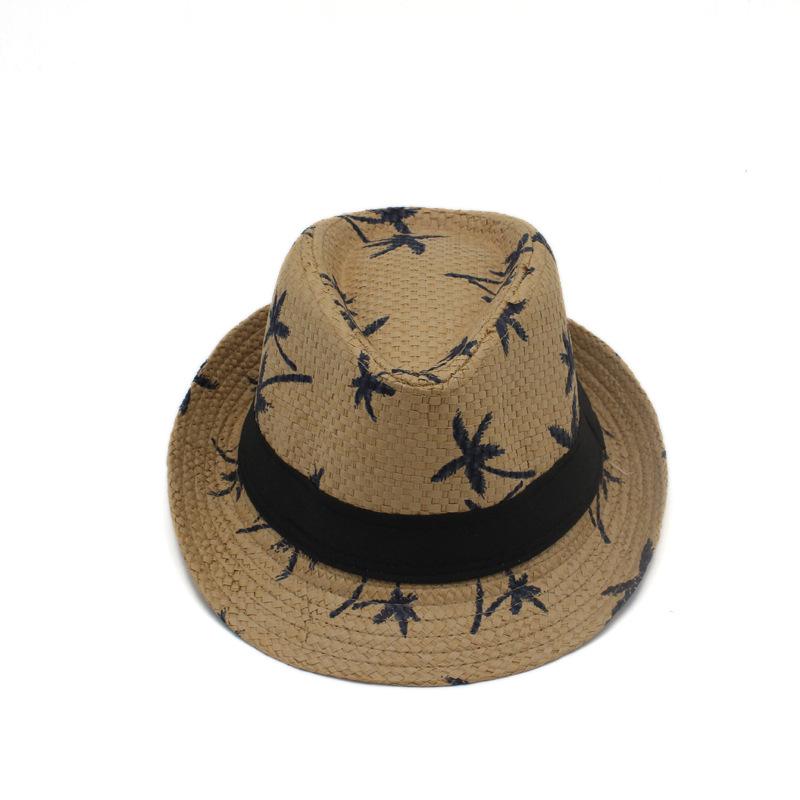 2017 hot sale Summer straw Sun hat kids  Beach Sun  hat Trilby panama Hat handwork for boy girl Children 4 colour