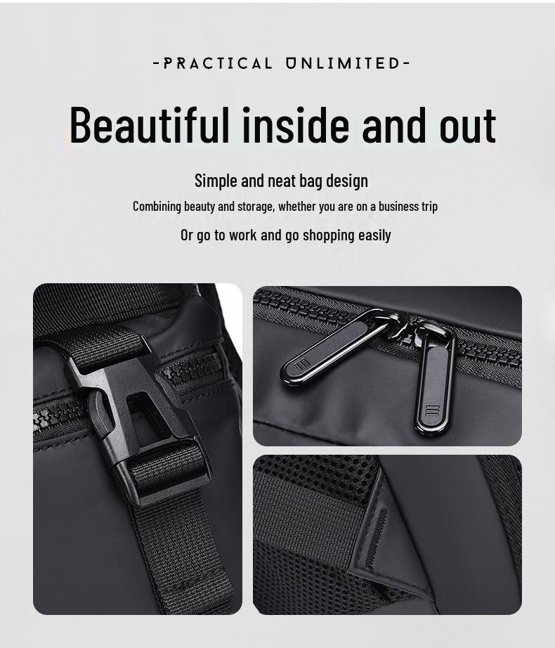 Men's Large Capacity Multifunctional Business Backpack - Nylon, Simple Design for Commuting
