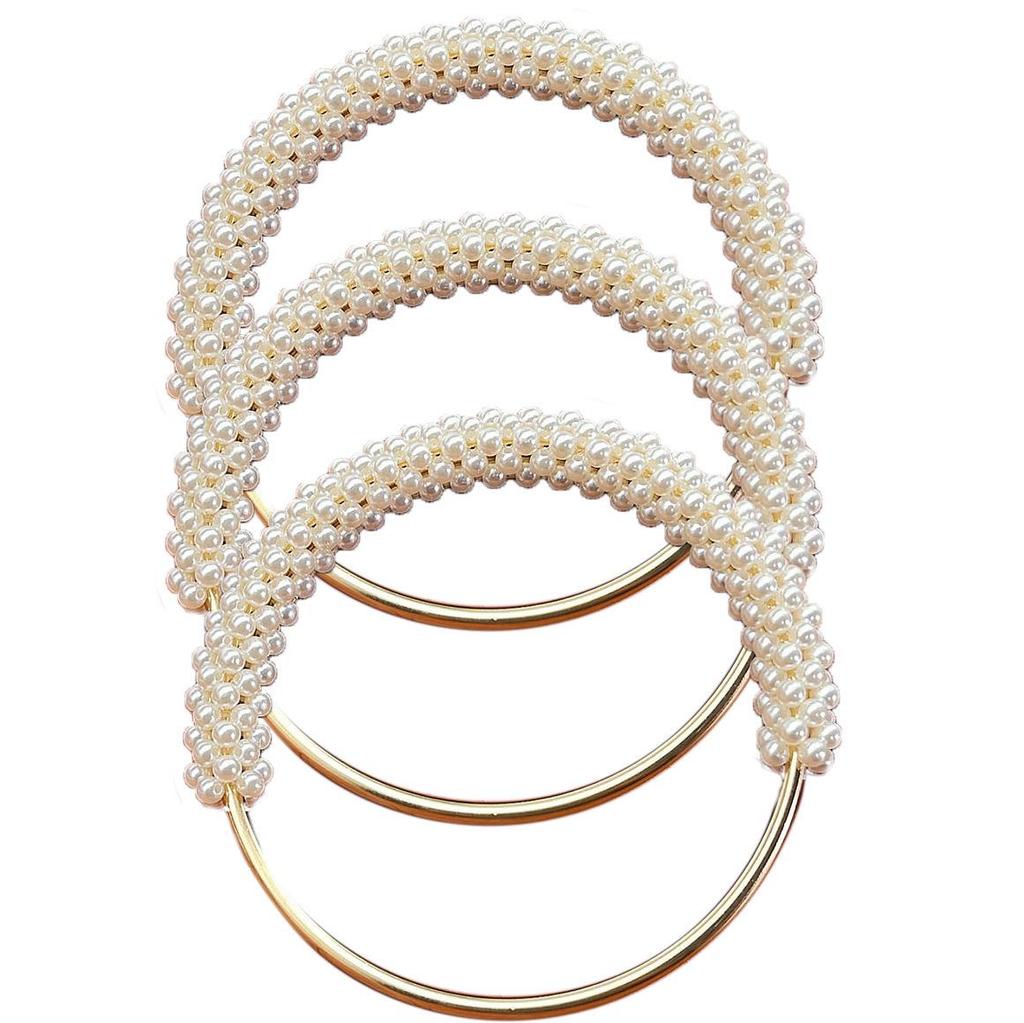 High-Quality Pearl Woven Handmade Bag Handle with Iron Rings