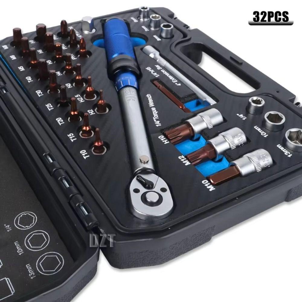 High Precision Torque Wrench Set 72-Tooth Ratchet Kilogram Scale Wrench Set Storage Box Adjustable Preset Car Repair Tools