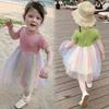 2026 Girls' Korean-Style Rainbow Princess Dress: Trendy Summer Gauze Skirt