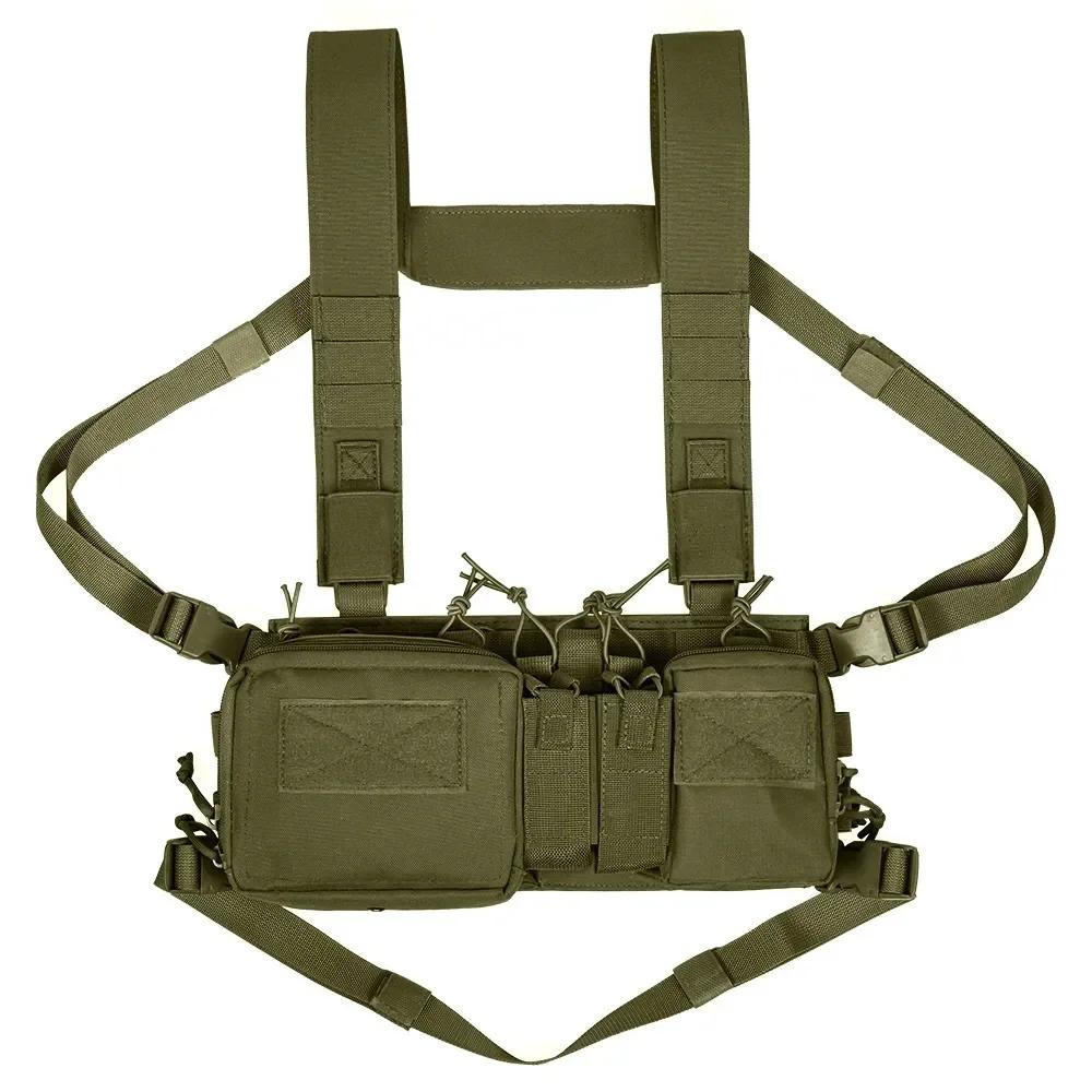Tactical Chest Vest ToolBag Field Training Vest Multifunctional Camouflage Strap with Multi-Pocket Outdoor Camping CS Match Pack