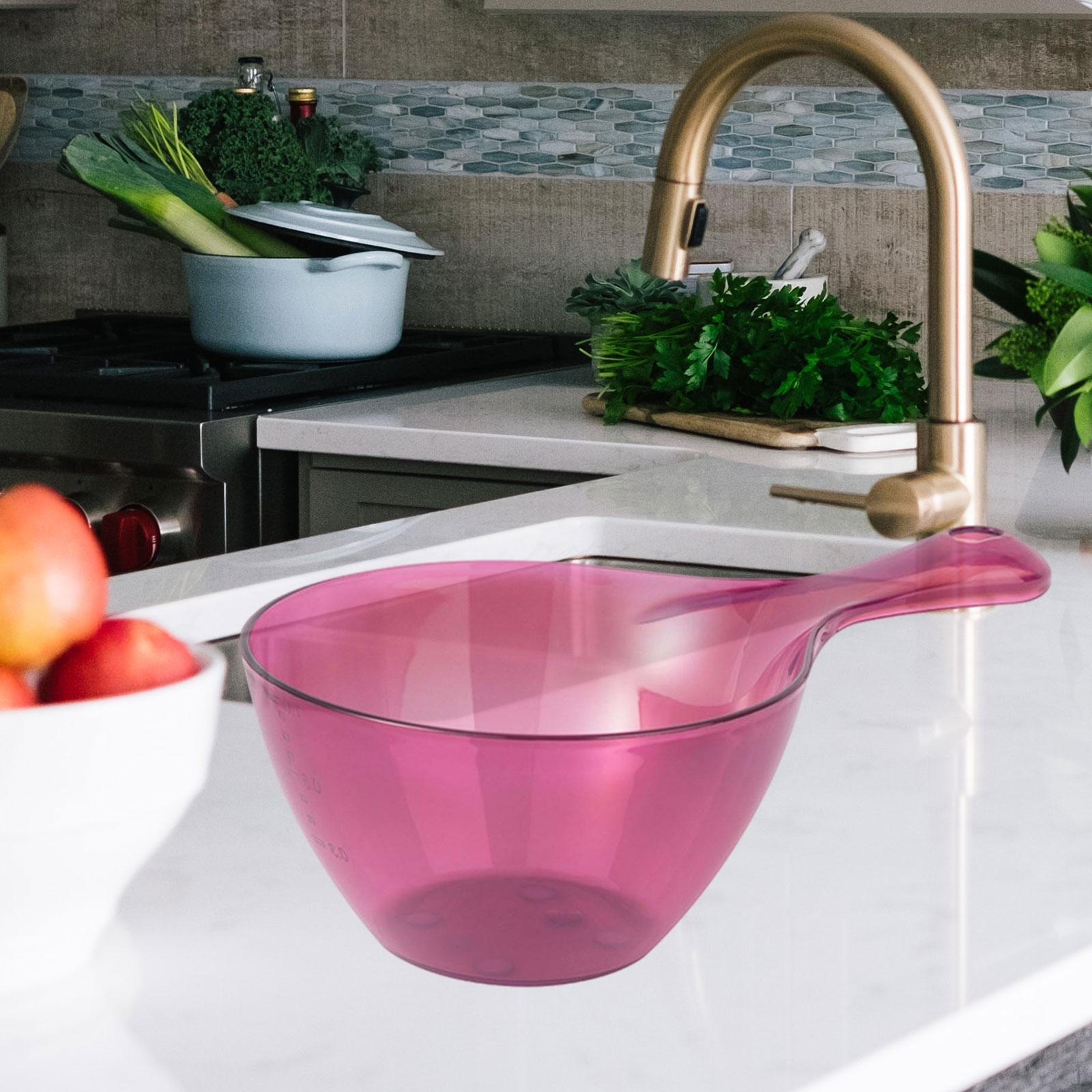 

Кухонный совок для воды Ложка для купания с мерной линией Легкая нескользящая ручка бордовый