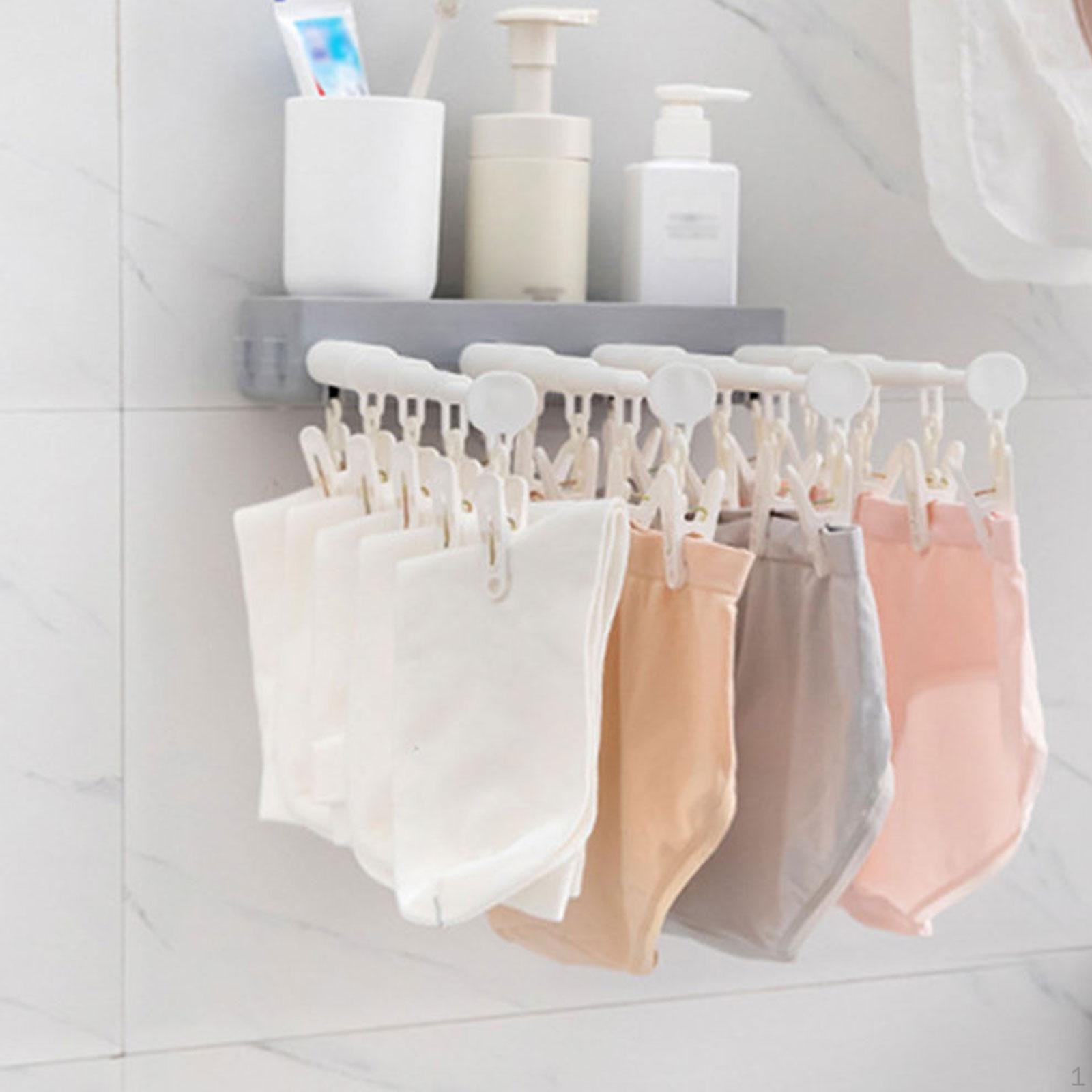 

Вешалка с зажимами и капельницами Сушилка для одежды 20 зажимов Настенная подвеска Стабильный носок серый