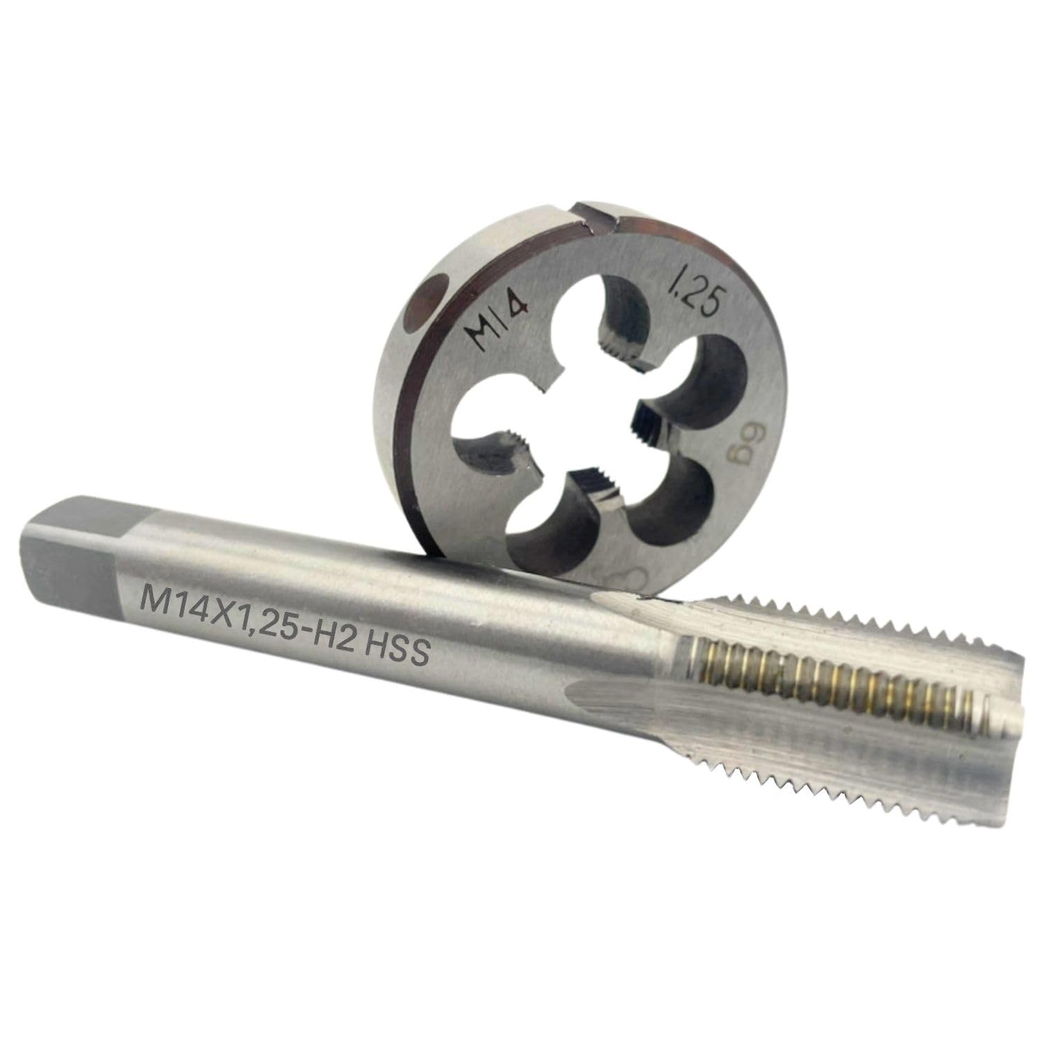 

MSMint Tap and Die, M14 x 1.25mm, for Thread Cutting, Screw Holes, Bolts, Male and Female Threads, Machining, Repair, and Repair