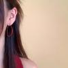 Unisex Vintage Oversized Dark Red Hoop Earrings Fashionable Ear Jewelry