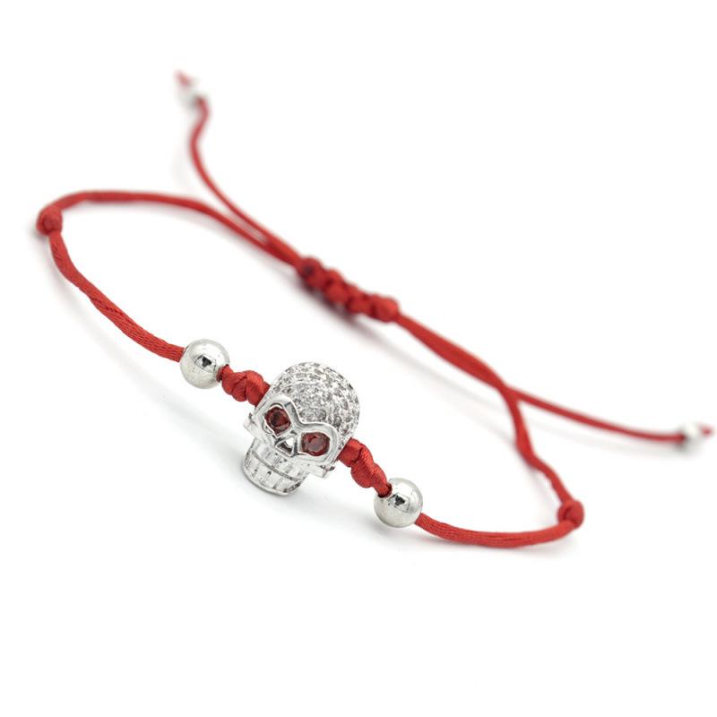 2020 Adjustable Skull Crown Zircon Bracelet with Diamond Woven Design.