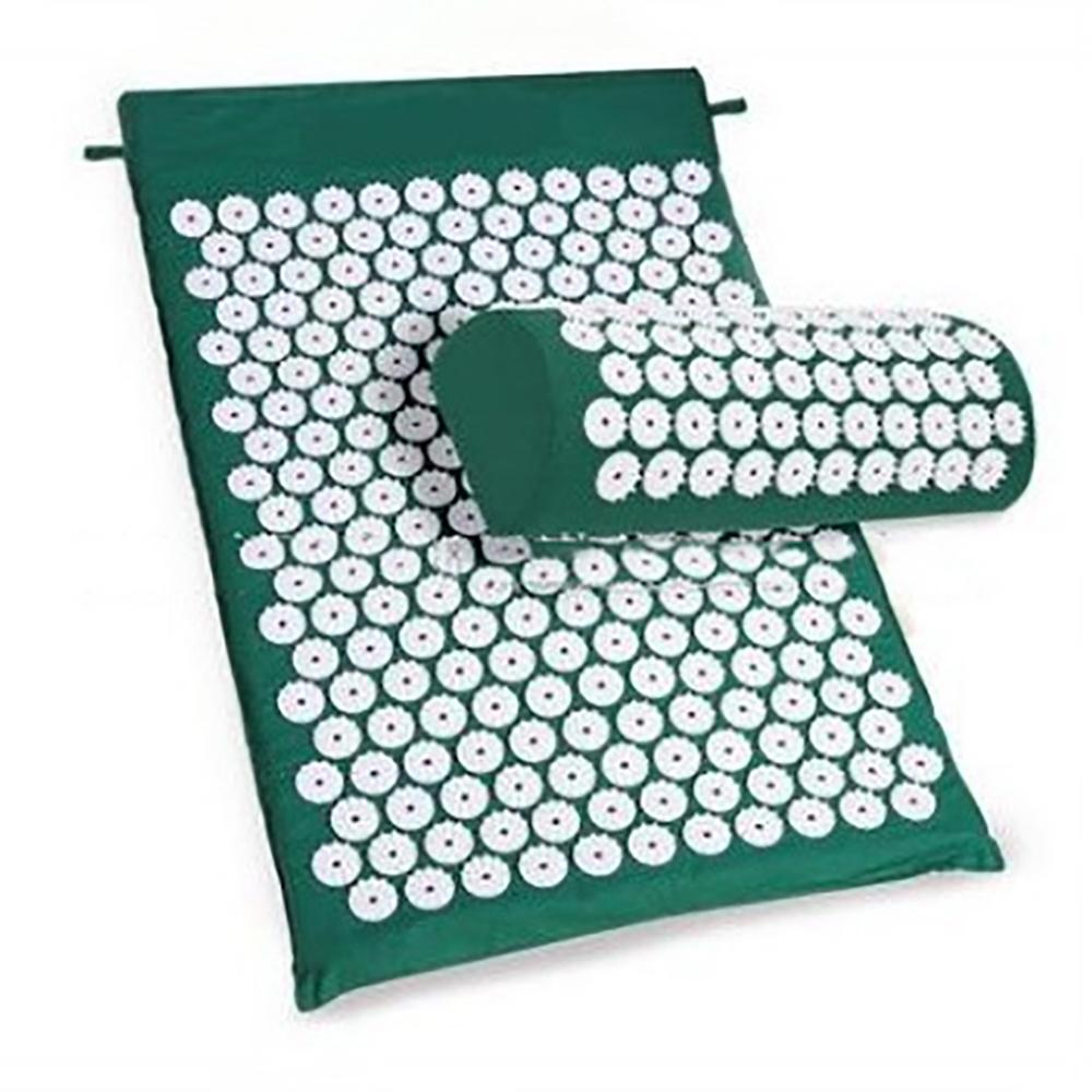 2pcs Body Massager Cushion Mat Relieve Acupressure Yoga Pad Pillow Set Purple