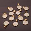 18K Gold Titanium Steel Constellation Pendant - Round, Versatile, Simple Design with Shell Accents, European and American Style Jewelry.