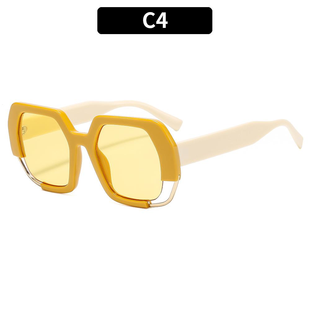 Women's sunglasses, men's and women's fashion square sunglasses, thick frame sunglasses