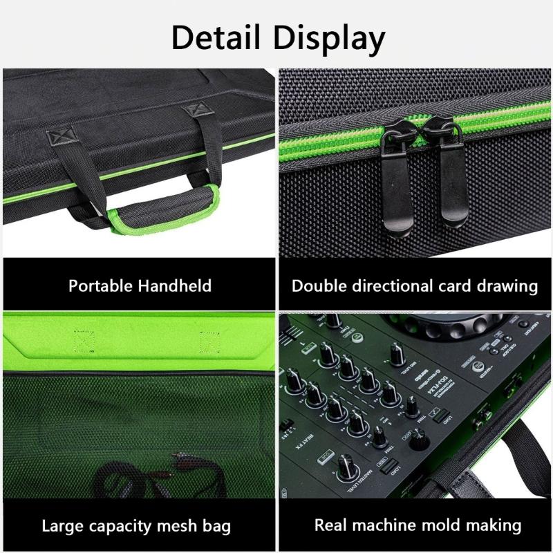 Portable DJ Equipment Storage Bag Multifunctional Compartments Shockproof Carrying Case Suitable for Controllers 