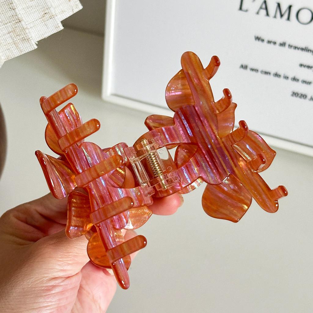 Candy Color Floral Acetate Hair Claw Clip Stylish Accessories For Women Summer 2024