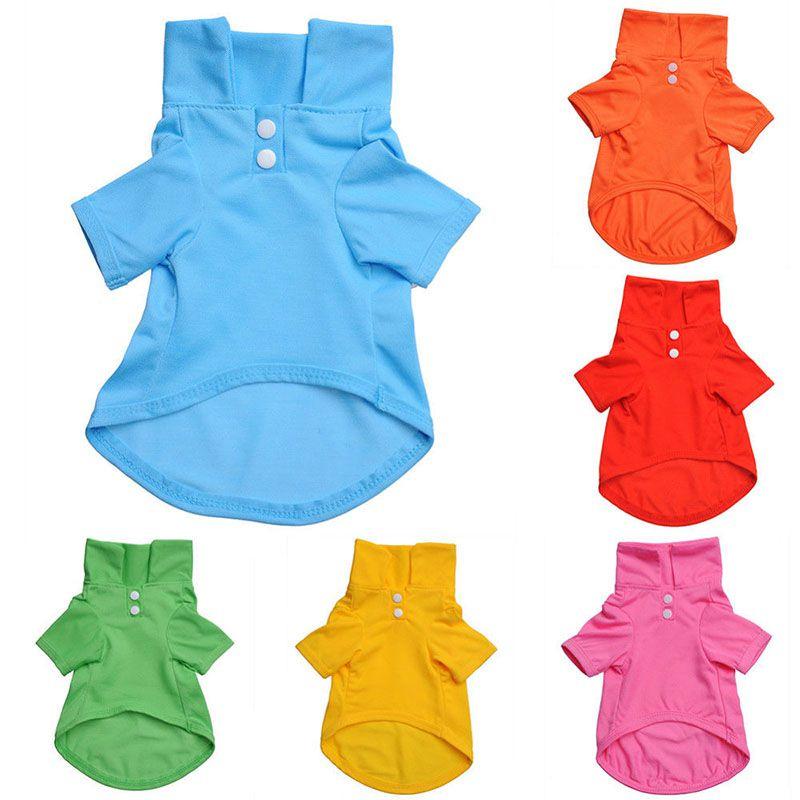 Fashion Adorable Pet Dog Polo Shirt Top For Summer Bright Colors For Dogs And Cats