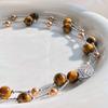 Maillard Natural Boutique Tiger's Eye Stone Imitation Tahitian Pearl Various Wearing Methods Sweater Chain Collarbone Chain Necklace