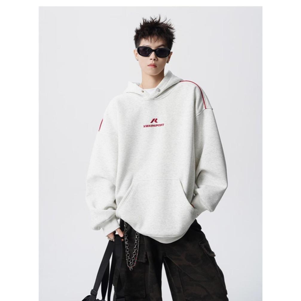 Unisex Trendy Button Design Hooded Sweatshirt - Versatile Loose Fit