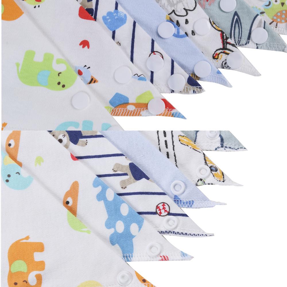 5Pcs Baby Bibs Cotton High Quality Double Layers Burp Cloths Lovely Cartoon Character Animal Bibs