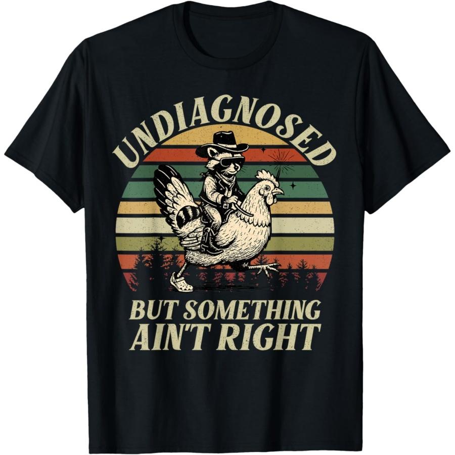 Undiagnosed But Something Ain t Right Funny Raccoon Meme T-Shirt S чёрный