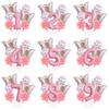 Palloncini Numerici Farfalle Rosa Materiale Foil Palloncini Fiore Happy Birthday 1-9 Palloncini Foil Forniture per Feste di Compleanno