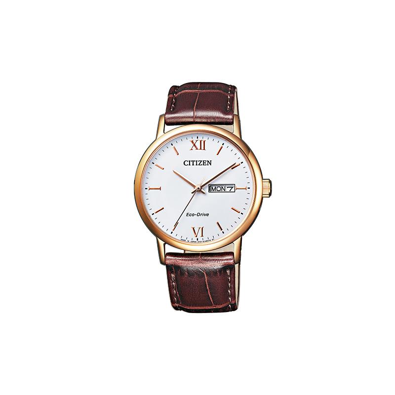 CITIZEN Eco-Drive Series Small Dial Rose Gold Solar Quartz Cowhide Strap Men s Watch White Dial BM9012-02A синий